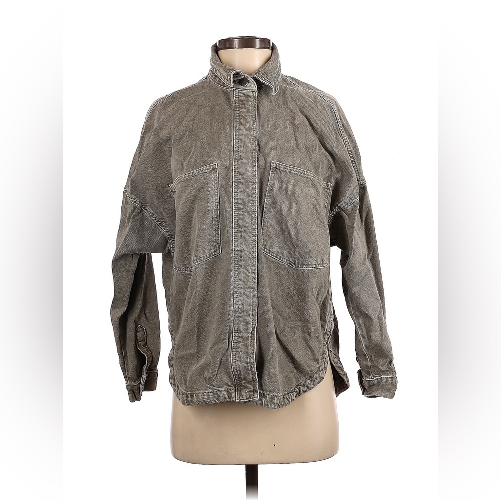 Zara Light Gray Textured Jacket